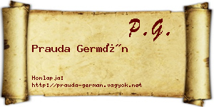 Prauda Germán névjegykártya